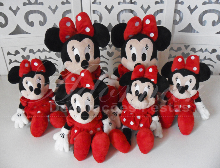 Locação de Kit Personagens Minnie Mouse Vermelha Para Festa Infantil