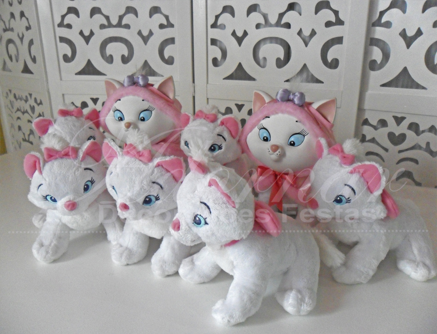 Locação de Kit Personagens Gata Marie Para Festa Infantil Pelúcia