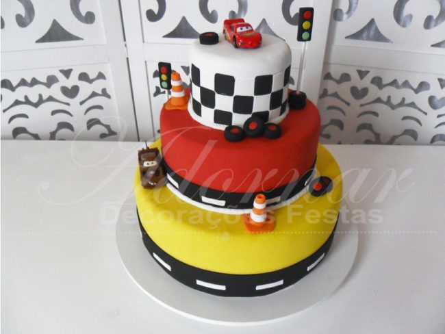 Decoração de bolo de Aniversário Disney Cars 3