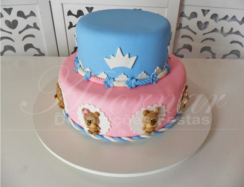 Locacao De Bolo Cenografico Cha De Bebe Revelacao Azul E Rosa Fake Locacao De Bolo Cenografico Cha De Bebe Revelacao Azul E Rosa Fake