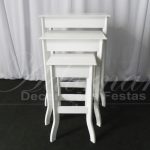 Locação de Trio de Mesas Aparadores em Provençal Para Lembrancinhas