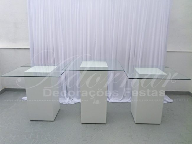 Trio Mesa Cubos Brancos