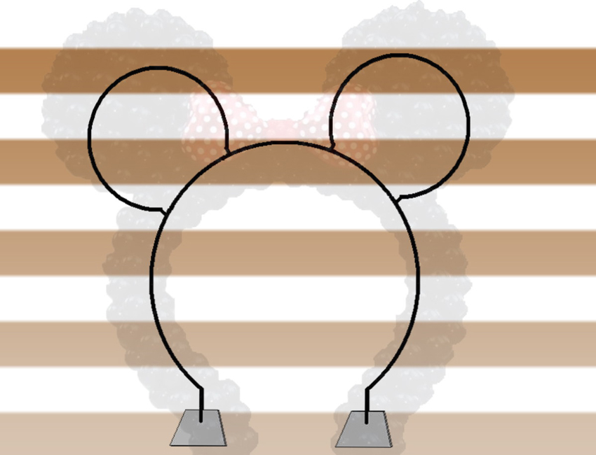 Aluguel de Estrutura Arco de Balões Orelha da Minnie e Mickey Para Festas e Eventos