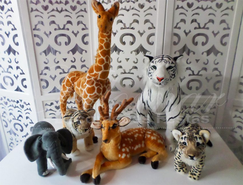 aluguel kit personagens safari para decoração de festa infantil