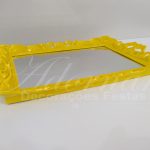 Aluguel de Bandeja Espelhada Moldurada em Amarelo Para Doces