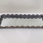 Locação de Bandeja Espelhada Retangular Bordada em Ferro