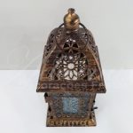 Locação de Gaiola Decorativa Pequena Quadrada de Ferro Ouro Velho