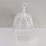 Locação de Gaiola Decorativa Pequena Quadrada de Ferro Branco