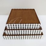 Locação Trio de Bandejas Peroladas Quadradas em Rústico Para Doces