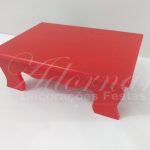 Locação de Bandeja Banquinho Retangular em Vermelho Para Doces