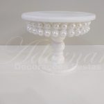 Locação de Bandeja Suporte Perolado Redondo em Branco