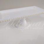 Locação de Bandeja Suporte Perolado Retangular em Branco