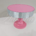 Locação de Boleira Porta Doces Espelhada Redonda em Rosa