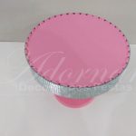 Locação de Boleira Porta Doces Espelhada Redonda em Rosa