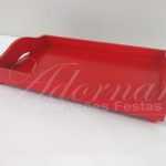 Locação de Bandeja Alça Retangular em Vermelho