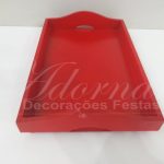 Locação de Bandeja Alça Retangular em Vermelho