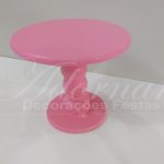 Locação de Boleira Porta Doces Pequena em Rosa Claro Com Pé Torneado