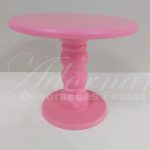 Locação de Boleira Porta Doces Pequena em Rosa Claro Com Pé Torneado
