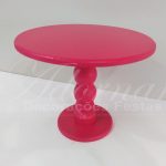 Locação de Boleira Porta Doces Média em Rosa Pink Com Pé Torneado