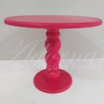 Locação de Boleira Porta Doces Média em Rosa Pink Com Pé Torneado