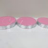 Locação Trio de Bandeja Redonda Espelhada em Rosa