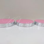 Locação Trio de Bandeja Redonda Espelhada em Rosa