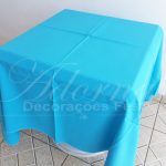 Locação de Toalha em Azul Tiffany Para Mesa Quadrada