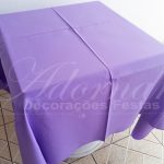 Locação de Toalha em Lilás Para Mesa Quadrada