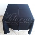 Locação de Toalha em Preto Para Mesa Quadrada