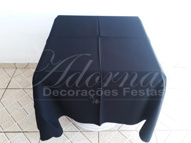 Locação de Toalha em Preto Para Mesa Quadrada