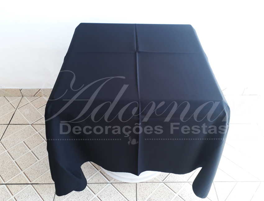 Locação de Toalha em Preto Para Mesa Quadrada