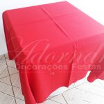 Locação de Toalha em Vermelho Para Mesa Quadrada