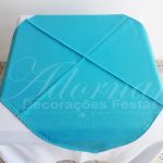 Locação de Toalha Branca Com Cobre Mancha Azul Tiffany