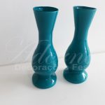 Locação Par de Vaso Solitário de Vidro Azul Tiffany Pequeno