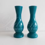 Locação Par de Vaso Solitário de Vidro Azul Tiffany Pequeno