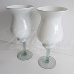 Locação Par de Vaso Taça de Vidro Napole Branco