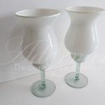 Locação Par de Vaso Taça de Vidro Napole Branco