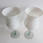 Locação Par de Vaso Taça de Vidro Napole Branco