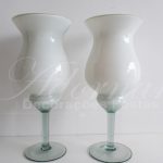 Locação Par de Vaso Taça de Vidro Napole Branco