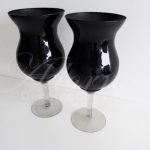 Locação Par de Vaso Taça de Vidro Napole Preto