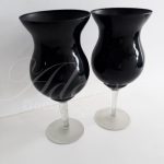 Locação Par de Vaso Taça de Vidro Napole Preto