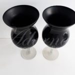 Locação Par de Vaso Taça de Vidro Napole Preto