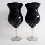 Locação Par de Vaso Taça de Vidro Napole Preto