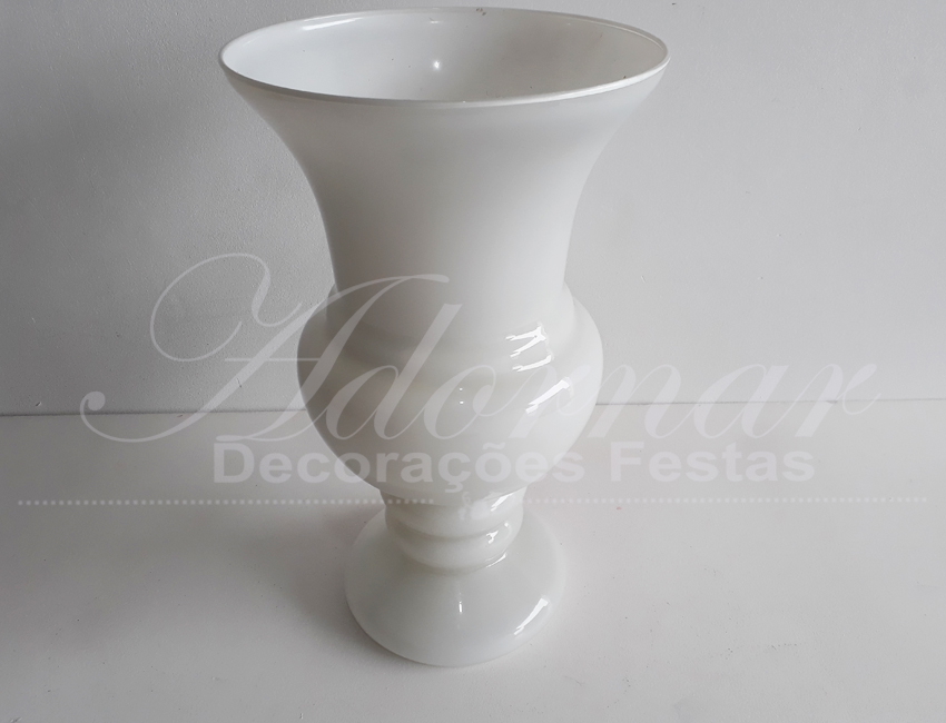 Locação Vaso de Vidro Itália Branco Grande