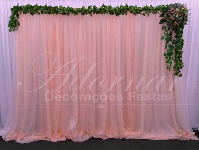 Painel de Cortinas Pêssego Rosê