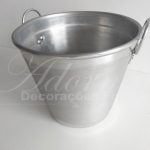 Locação Balde Prata Pequeno de Metal