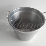 Locação Balde Prata Pequeno de Metal