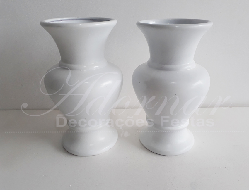 Locação Par de Vaso de Cerâmica em Branco