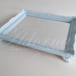 Locação de Bandeja Espelhada Moldurada em Azul Bebê Para Doces