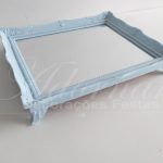 Locação de Bandeja Espelhada Moldurada em Azul Bebê Para Doces